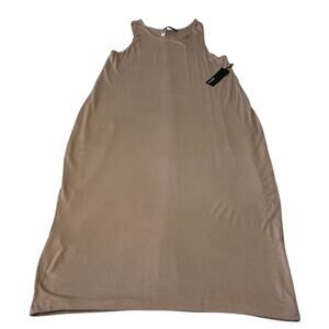 Savvi Tank Dress Women's Malibu Tan Midi Pullover Lined Size L NWT USA